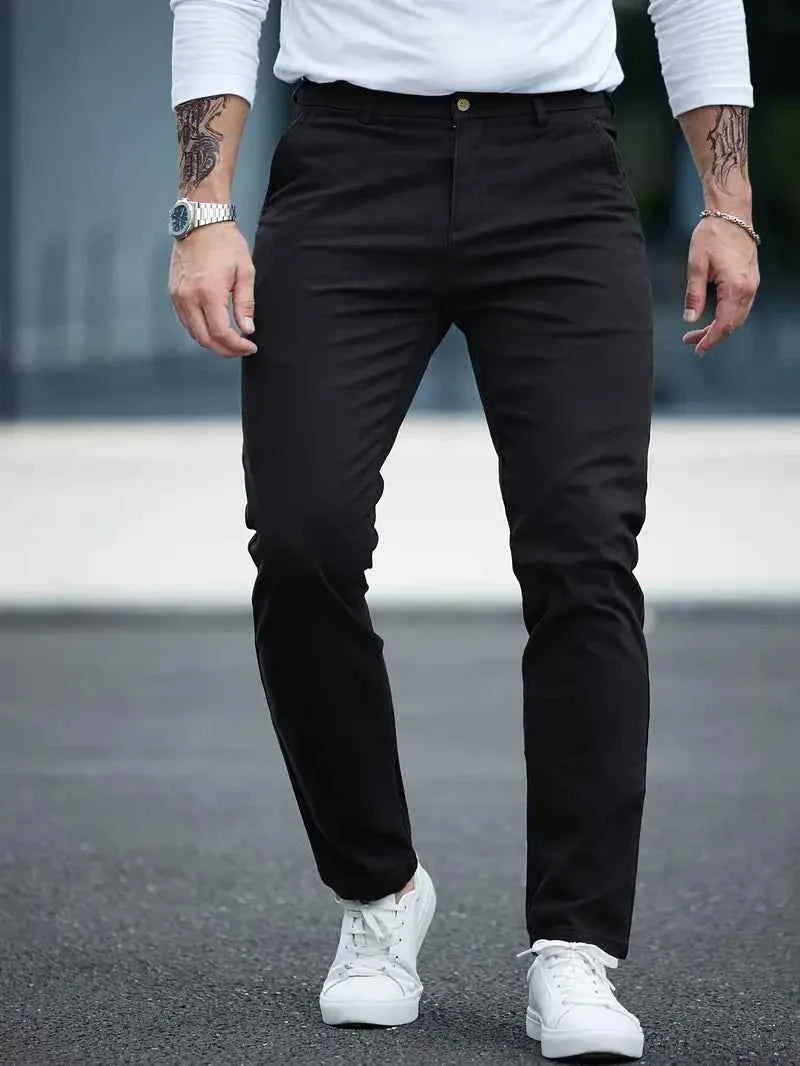 Gambluss Jet-Black Casual Cotton Pant - Gambluss Wardrobe