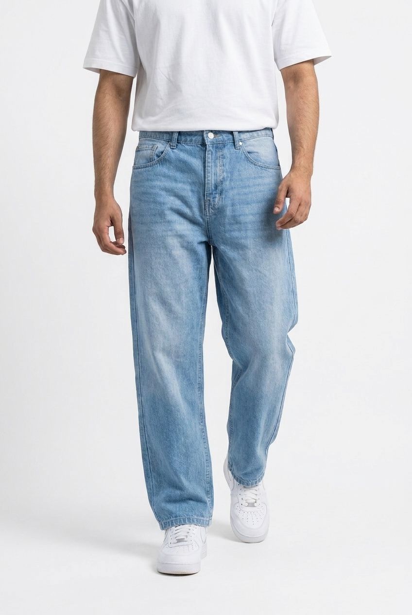 Gambluss Essential Relaxed-Fit Light Blue Denim Pant | Premium Men's Jeans