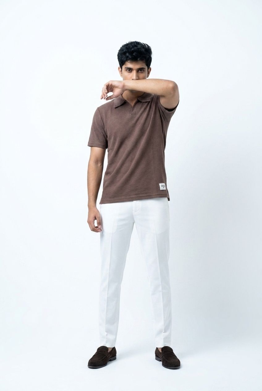 Gambluss Knitted Cotton Textured Brown & beige | Bundle of 2
