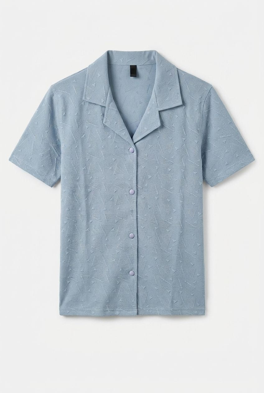 Pack Of Two Cuban Collar Textured Polos white - grey (textured)