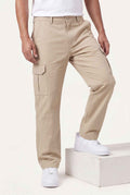 Relaxed Fit Baby Canvas Cotton Cargo Pant – Beige