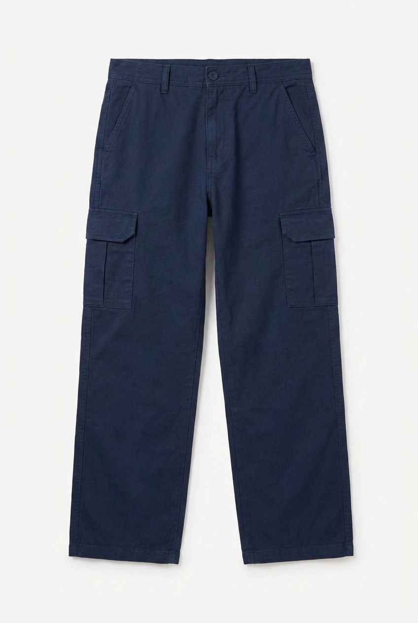Relaxed Fit Baby Canvas Cotton Cargo Pant – Navy